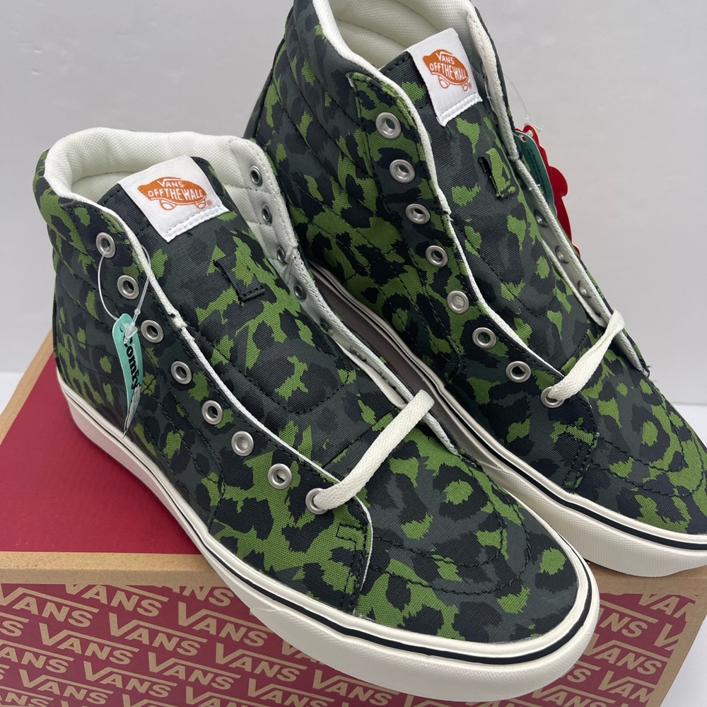 Vans WMNS COMFYCUSH Sk8-Hi Leopard Cactus/Skarab Sneakers Camo High-Tops - Picture 4 of 16